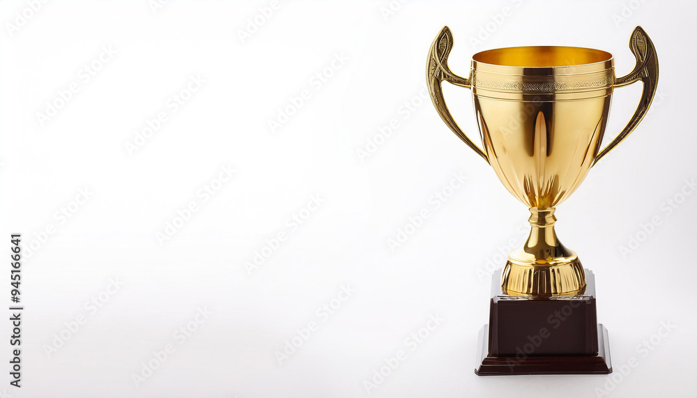 Golden trophy cup on white background. copy space for text. Golden trophy cup on white background. copy space for text.