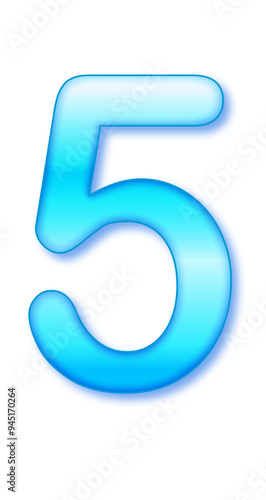 blue font text effect illustration of five