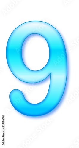 blue font text effect illustration of nine