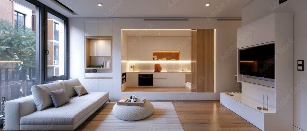 Serene Minimalist Studio Apartment with Single Bed and Simple Decor Serene Minimalist Studio Apartment with Single Bed and Simple Decor
