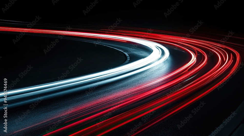 Abstract Light Trails on a Winding Road Abstract Light Trails on a Winding Road
