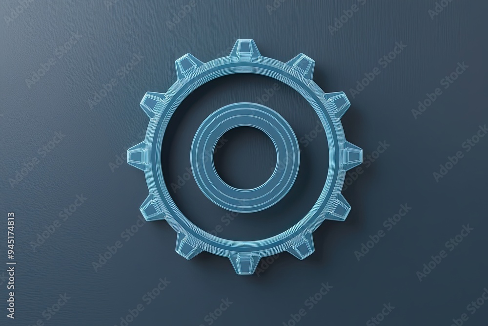 Wireframe Cog Artwork on Slate Blue Background for Mechanical Engineering Project Innovation and Operational Strategy Visualization Wireframe Cog Artwork on Slate Blue Background for Mechanical Engineering Project Innovation and Operational Strategy Visualization