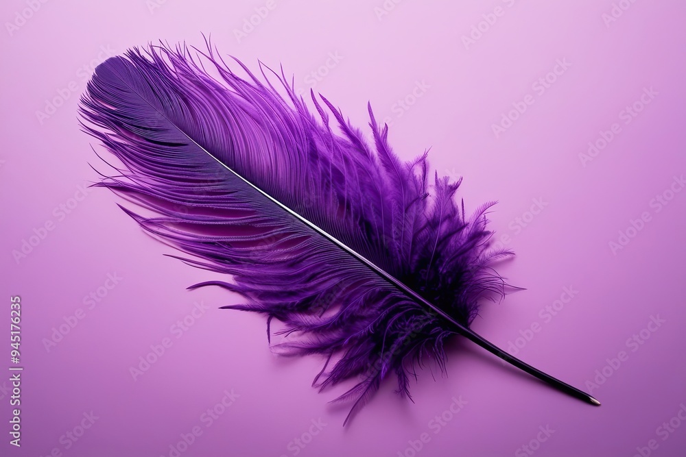 Graceful Lavender Feather on Smooth Background for Stunning Visuals Graceful Lavender Feather on Smooth Background for Stunning Visuals