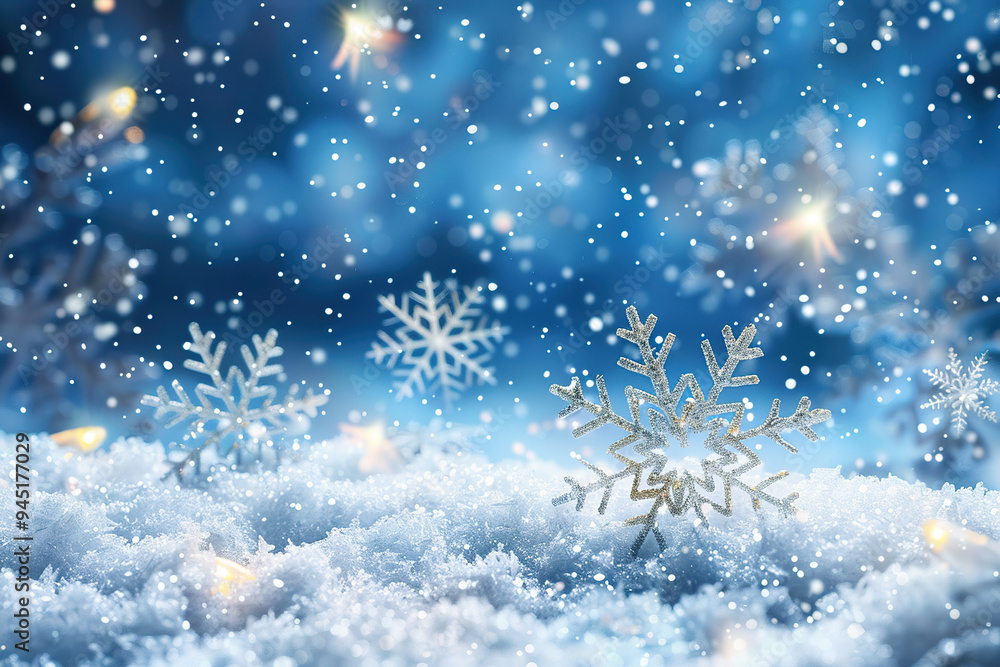 Christmas greeting card with bright winter holiday snowflake and New Year background Christmas greeting card with bright winter holiday snowflake and New Year background