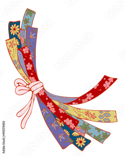 Japan Traditional Patterns・日本伝統文様で描いた束ね熨斗