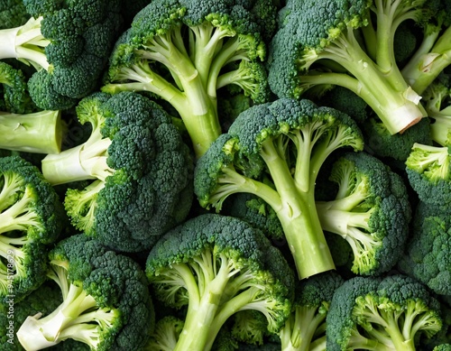 Isolated Broccoli. Fresh Broccoli isolated on white background. Top view. Flat lay. Ai generated images