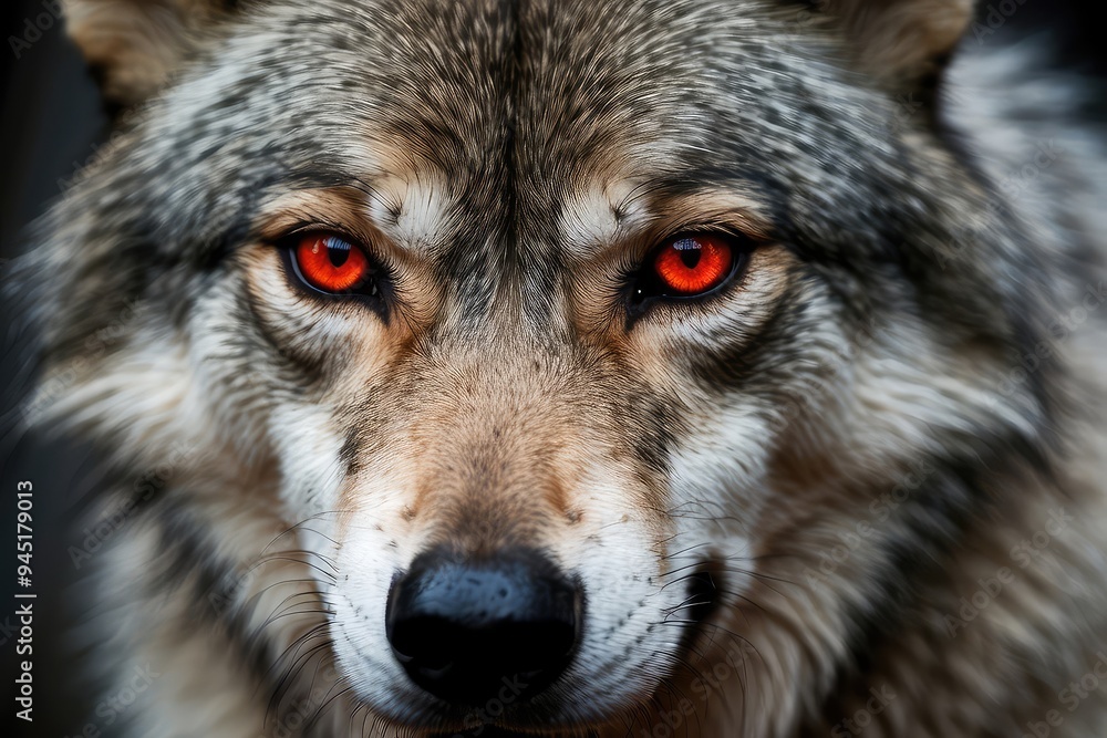 The gray wolf portrait is scary The gray wolf portrait is scary