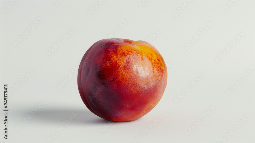 Fototapeta premium A whole nectarine isolated a white background