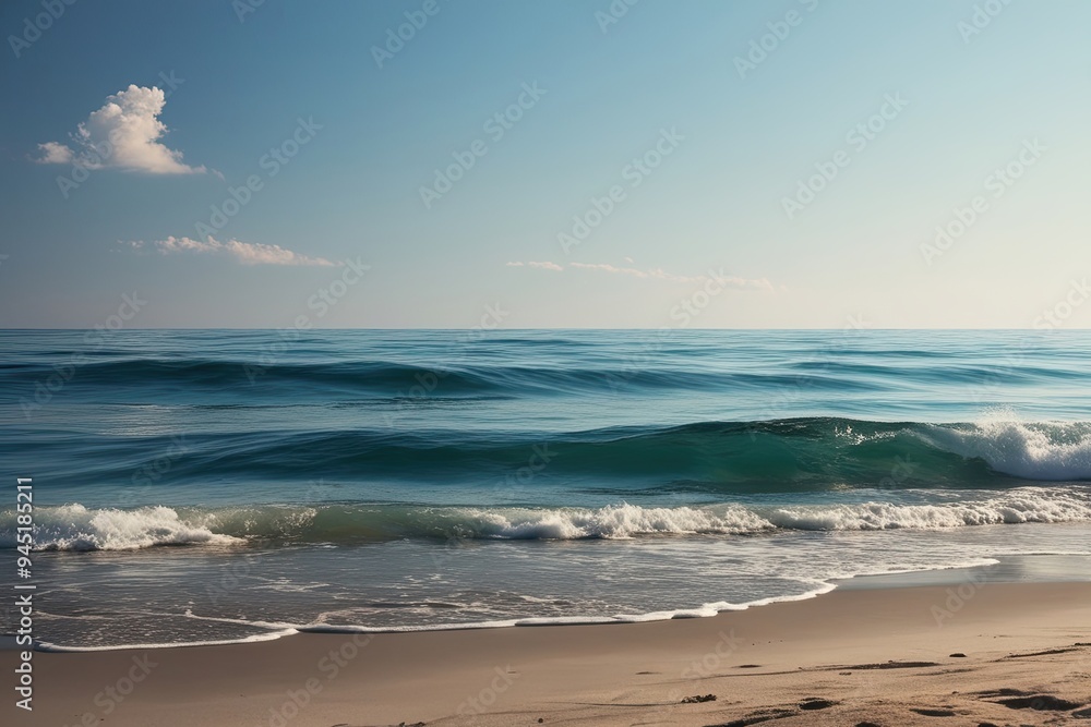 Serene Coastal Views with Gentle Ocean Waves and Soft Summer Colors Serene Coastal Views with Gentle Ocean Waves and Soft Summer Colors
