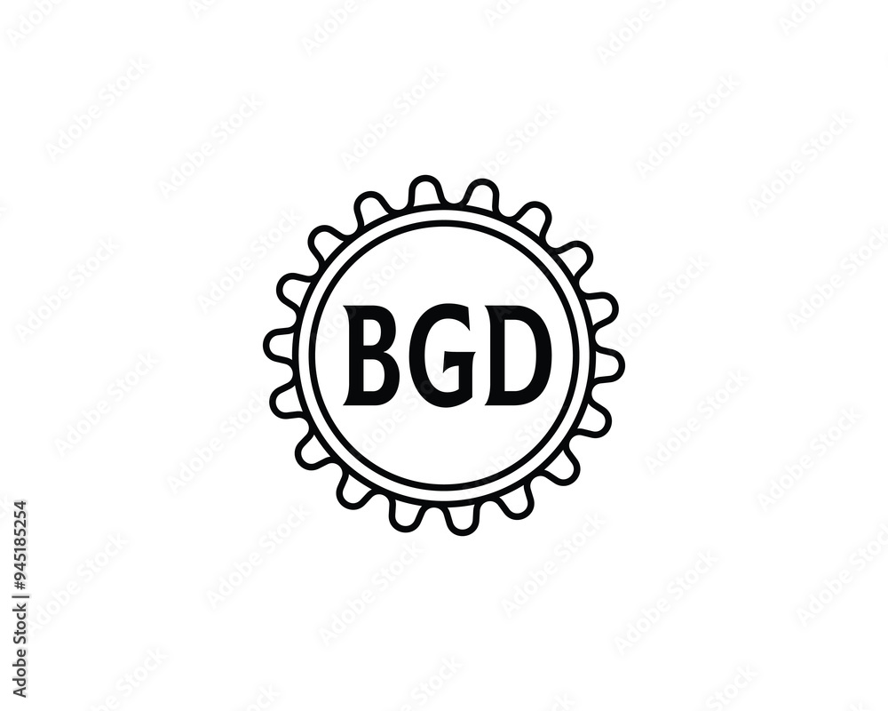 Naklejka premium BGD logo design vector template. BGD