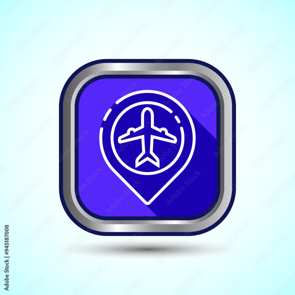 Airplane Icon Button Design Illustration. Flight Transport Sign. Travel, Holiday symbol Airplane Icon Button Design Illustration. Flight Transport Sign. Travel, Holiday symbol