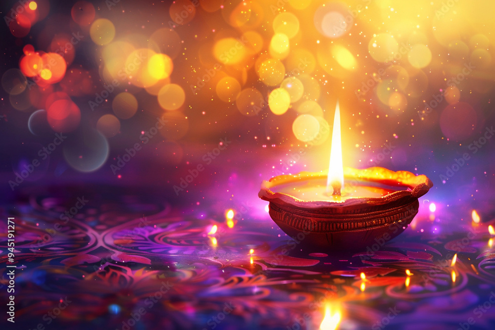 Beautiful greeting card with bright holiday composition for happy and celebrate Diwali Beautiful greeting card with bright holiday composition for happy and celebrate Diwali