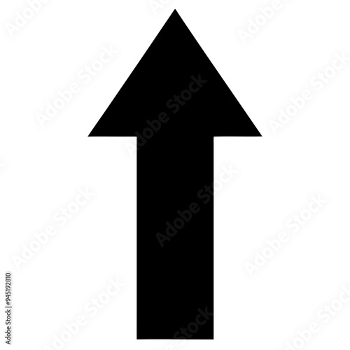 black arrow up isolated no background