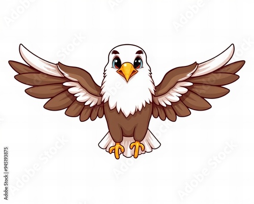 cartoon eagle with spread wings. photo