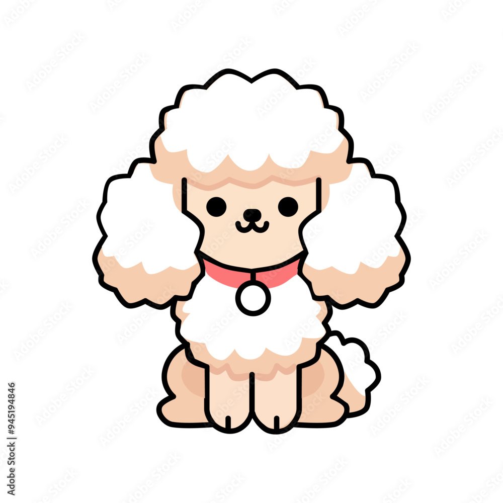 vector illustration of a poodle dog in cartoon style isolated on white background vector illustration of a poodle dog in cartoon style isolated on white background
