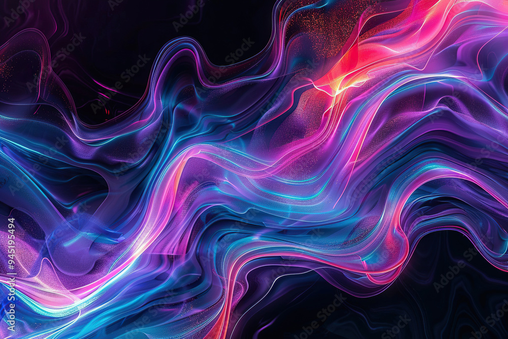 Fototapeta premium Beautiful texture surface neon wave, design natural abstract background