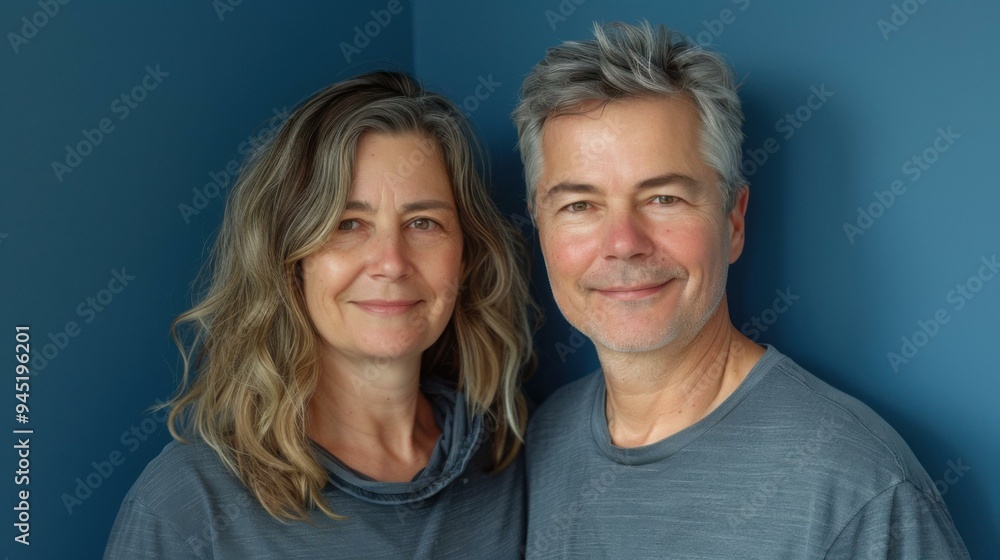 Portrait of a smiling man and woman. AI. Portrait of a smiling man and woman. AI.