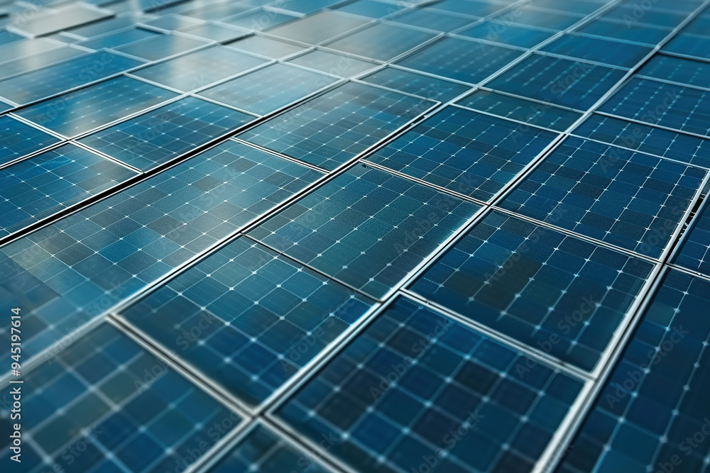 Generative ai on theme of solar cell panels in a photovoltaic power plant, eco renewable power Generative ai on theme of solar cell panels in a photovoltaic power plant, eco renewable power