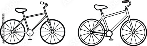 bicycle outline illustration digital coloring book page line art drawing