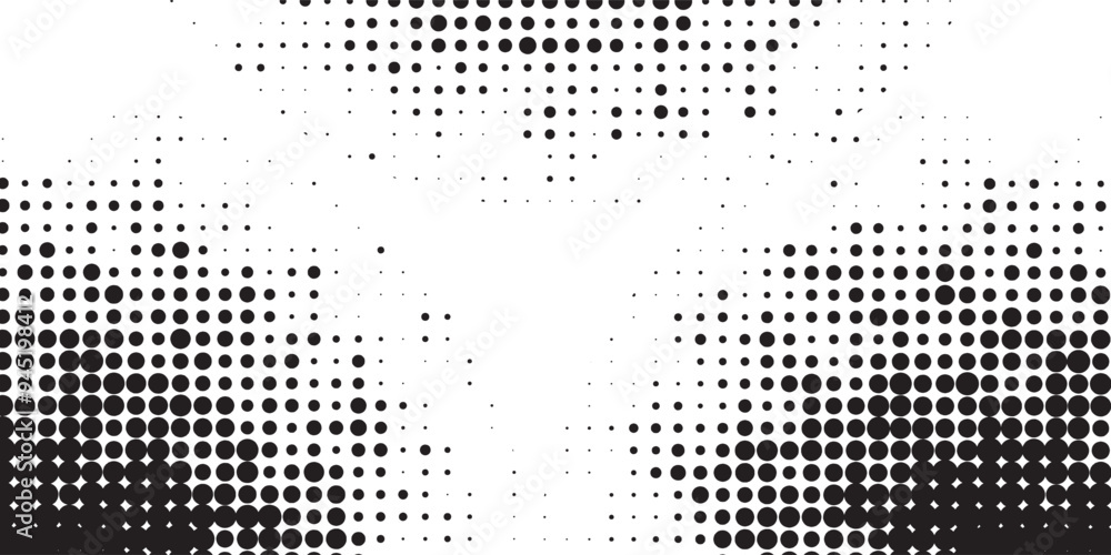 Modern abstract background. Halftone dots in circle form. Round logo. Vector dotted frame. 