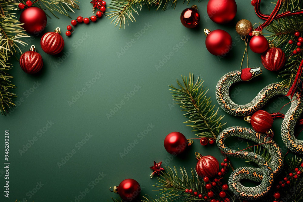 Beautiful greeting card with holiday composition for happy and joy celebrate New Year Beautiful greeting card with holiday composition for happy and joy celebrate New Year
