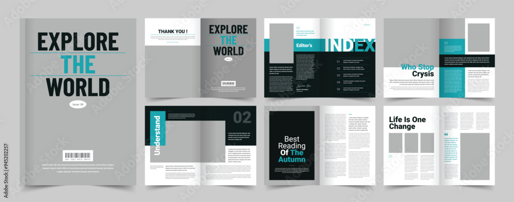 Travel Magazine Template, Modern Magazine Template Travel Magazine Template, Modern Magazine Template