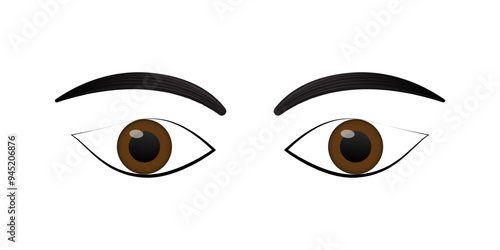 Vector illustration of pair of eyes on transparent background