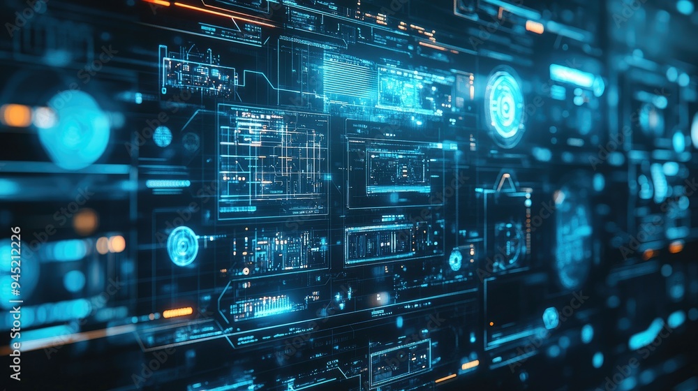 A digital interface showing a communication network, highlighting advanced systems. A digital interface showing a communication network, highlighting advanced systems.