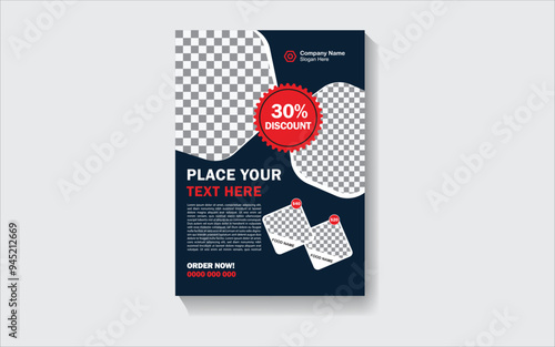 flyer template with healthy and organic food design for banner, brochure, leaflet and advertisement vector illustration