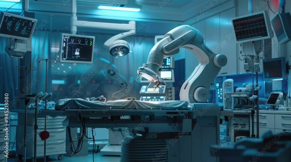 Sterile operating room with advanced robotic surgery tools Sterile operating room with advanced robotic surgery tools