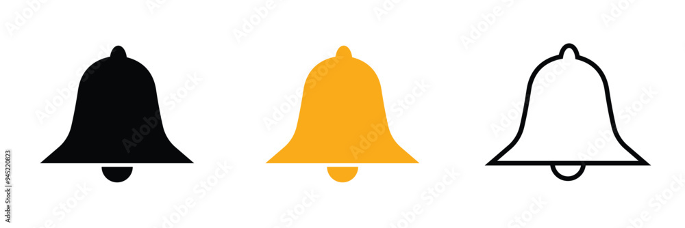 Notification bell icons . Alarm symbol. Incoming inbox message. Ringing bells. vector illustration. Notification bell icons . Alarm symbol. Incoming inbox message. Ringing bells. vector illustration.