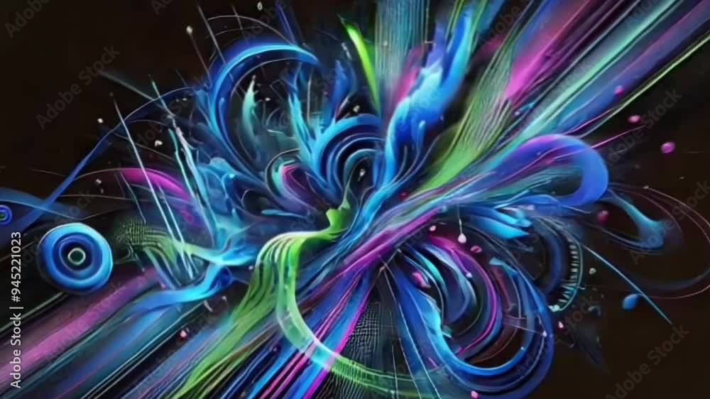 Rhythmic Flow - Pulsierende Farben und Dynamische Bewegungen