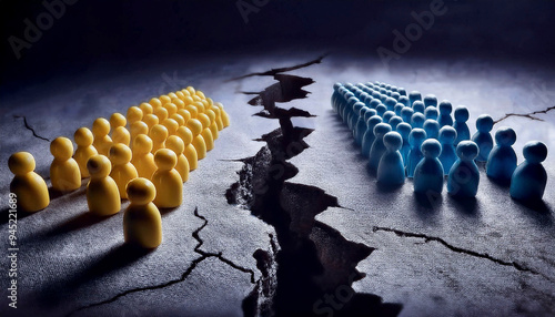 crowd and chasm, division concept