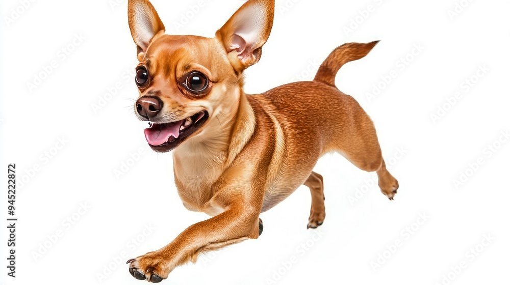 A Brown Chihuahua Running with its Tongue Out A Brown Chihuahua Running with its Tongue Out