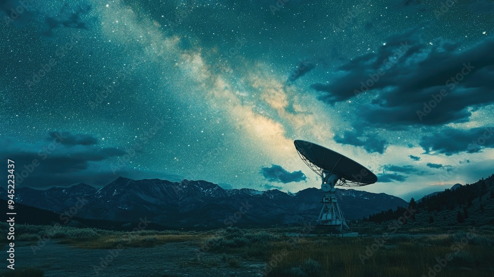 A satellite dish in a remote area under a starry sky, representing global internet reach. A satellite dish in a remote area under a starry sky, representing global internet reach.