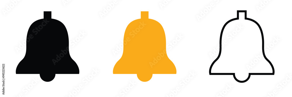 Notification bell icons . Alarm symbol. Incoming inbox message. Ringing bells. vector illustration. Notification bell icons . Alarm symbol. Incoming inbox message. Ringing bells. vector illustration.