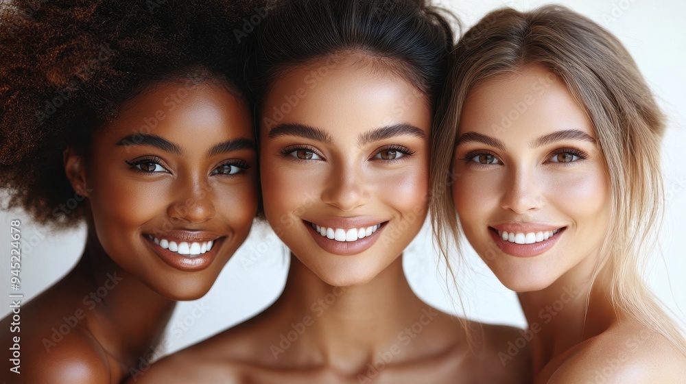 Multiracial ladies posing on studio background with Contour and Highlight makeup sample,healthy skin,collage for skin care concept,Professional Contouring face make-up over,Make up woman face. Multiracial ladies posing on studio background with Contour and Highlight makeup sample,healthy skin,collage for skin care concept,Professional Contouring face make-up over,Make up woman face.