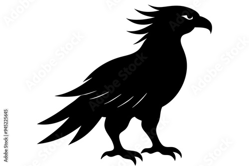 Philippine Eagle Silhouette, Vector Illustration, Wildlife Icon