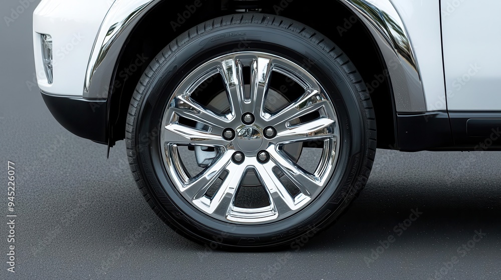 A chrome effect vehicle wheel rim with a polished, mirror-like finish, chrome effect, wheel rim, polished A chrome effect vehicle wheel rim with a polished, mirror-like finish, chrome effect, wheel rim, polished