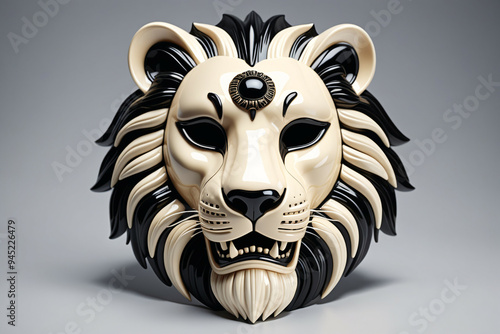 Lion mask. Digital illustra...