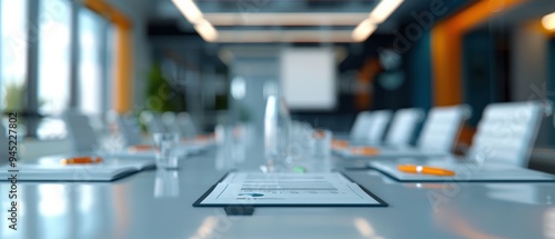 Dynamic ing of a Professional Project Kickoff Meeting with Team Members at a Modern Office