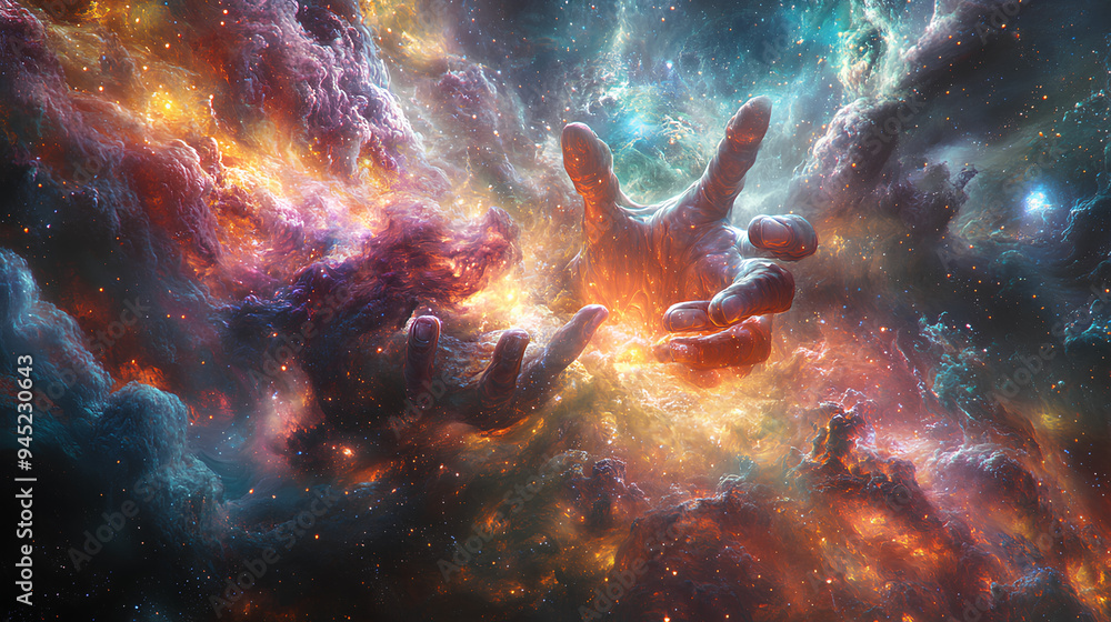 digital art of celestial beings creator and destroyer of worlds, psychedelic neon space nebula background digital art of celestial beings creator and destroyer of worlds, psychedelic neon space nebula background