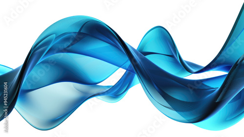 Abstract blue wave on a transparent background.