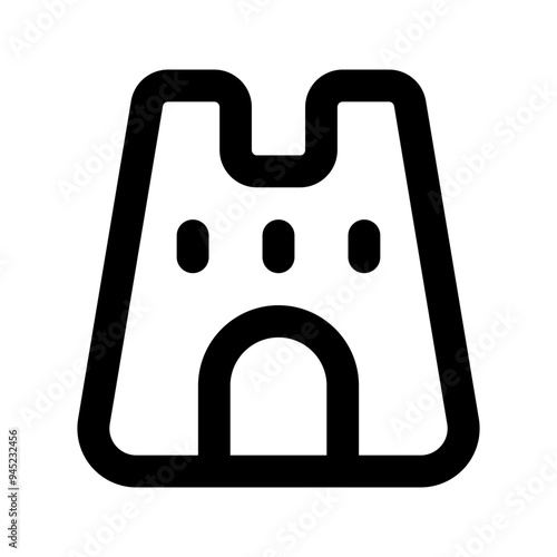sand castle line icon