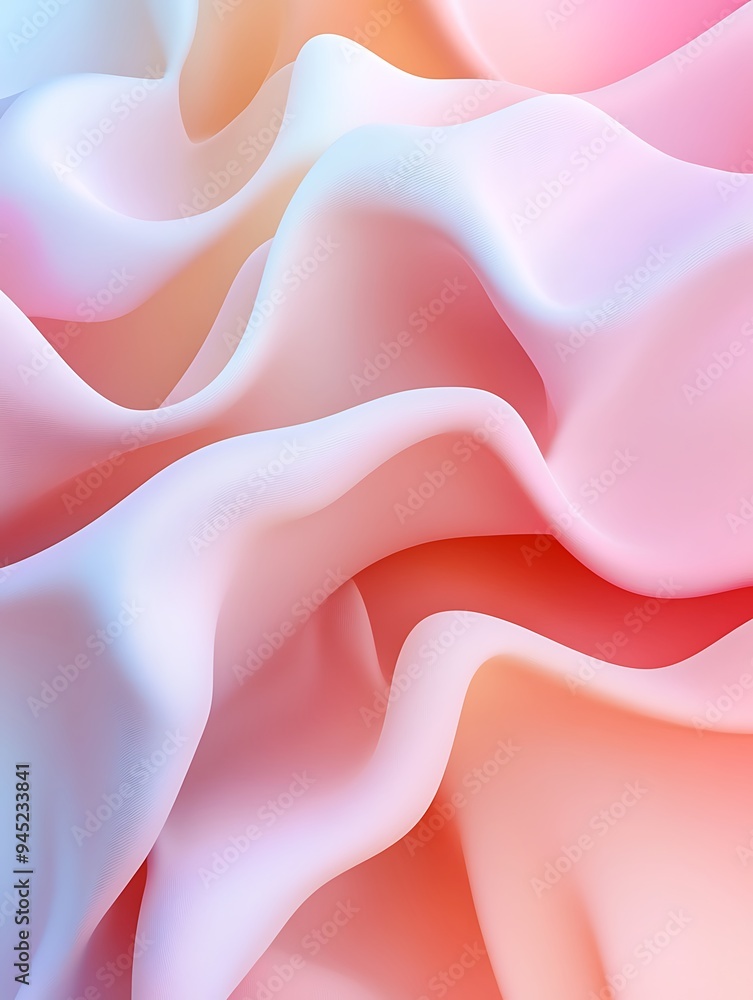 Obraz premium Abstract background with wavy lines in pastel colors creating a soft, flowing design