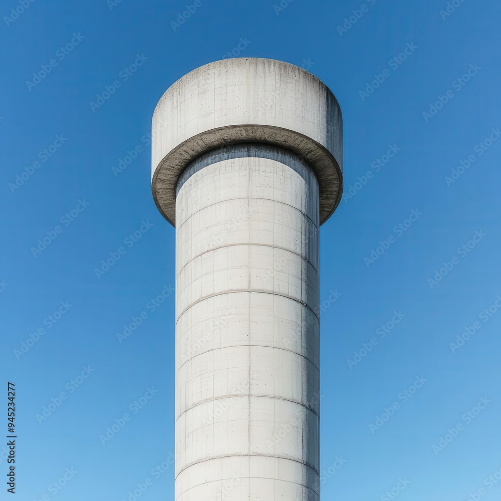 A brutalist water tower with a utilitarian design and exposed concrete surfaces, Neo Brutalism, water tower, utilitarian A brutalist water tower with a utilitarian design and exposed concrete surfaces, Neo Brutalism, water tower, utilitarian