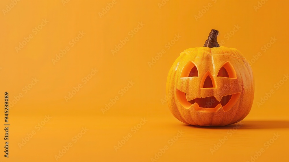 halloween pumpkin on orange background halloween pumpkin on orange background