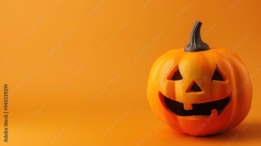 halloween pumpkin on orange background halloween pumpkin on orange background