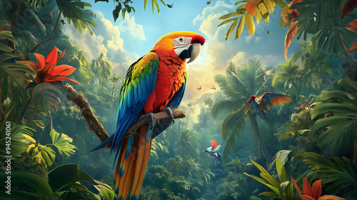 Wallpaper Mural Macaw Torontodigital.ca