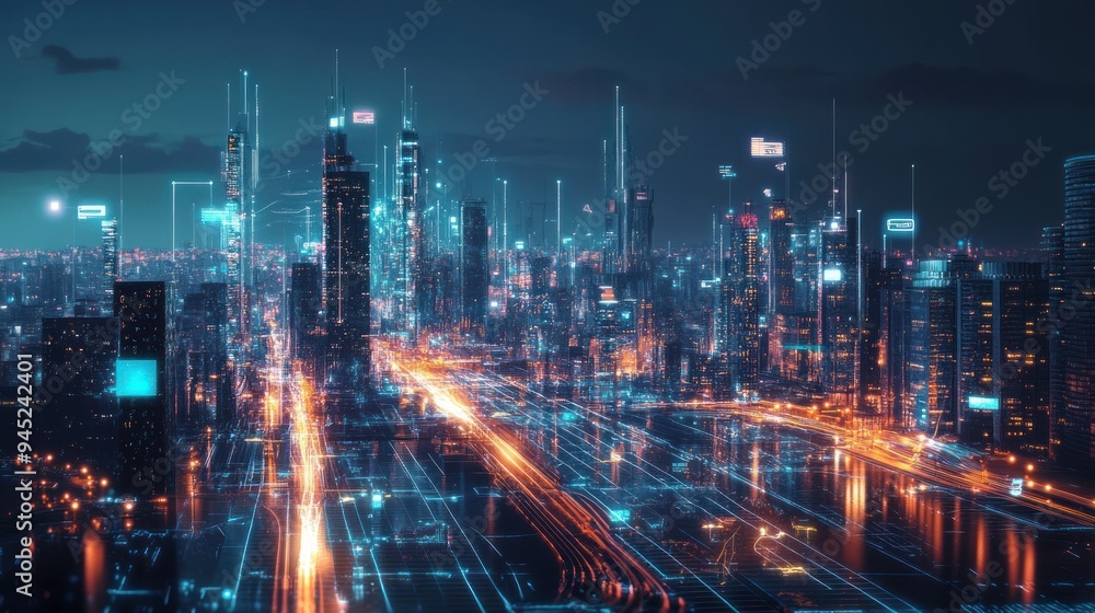Fototapeta premium traffic at night
